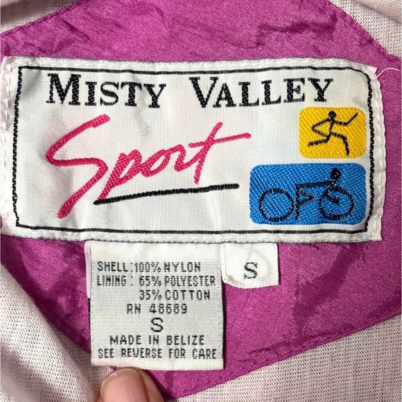 Vintage Misty Valley Sport Nylon Tracksuit Pink Navy Blue Two Piece Set Small - Picture 4 of 9